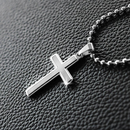 Happy Easter Gift for Wife -  Artisan-crafted Stainless Cross Necklace with Ball Chain