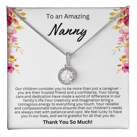 Appreciation Gift for Nanny - Eternal Hope Necklace - We feel lucky to have you in our lives