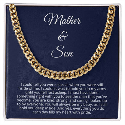 Gift for Son from Mom - Cuban Link Chain - You will always be my baby, as I still hold you deep inside1