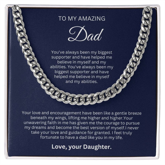 Gift from Daughter to Dad - Cuban Link Chain - I feel truly fortunate to have a dad like you!