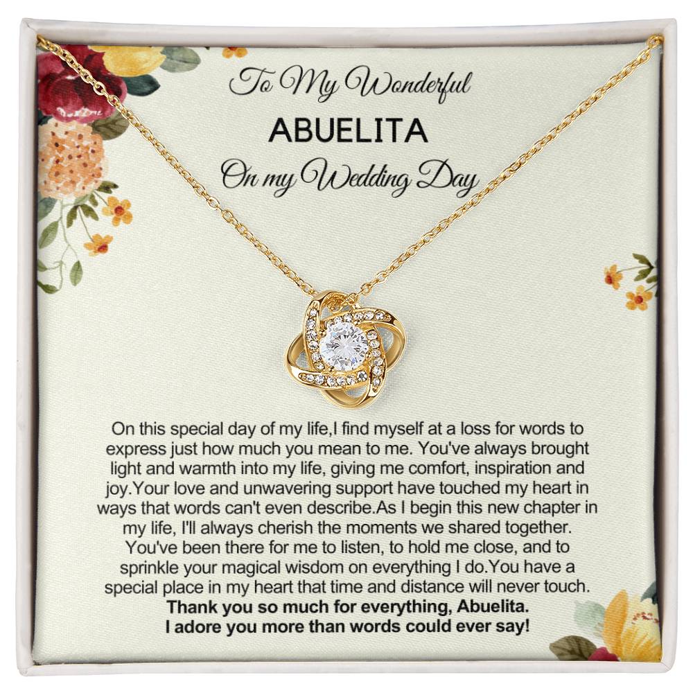 Gift from Bride to Abuelita on Wedding Day - Thank you so much for everything!