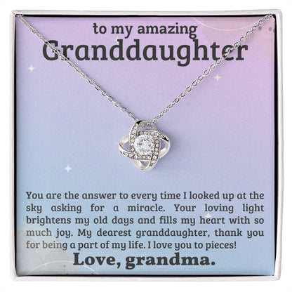 Gift for Granddaughter from Grandma - Your Loving Light Brightens my Old Days!