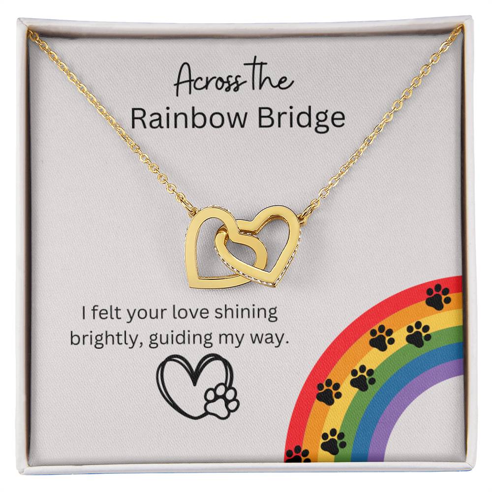 Remembrance Gift - Across the rainbow bridge - Interlocking Hearts Necklace