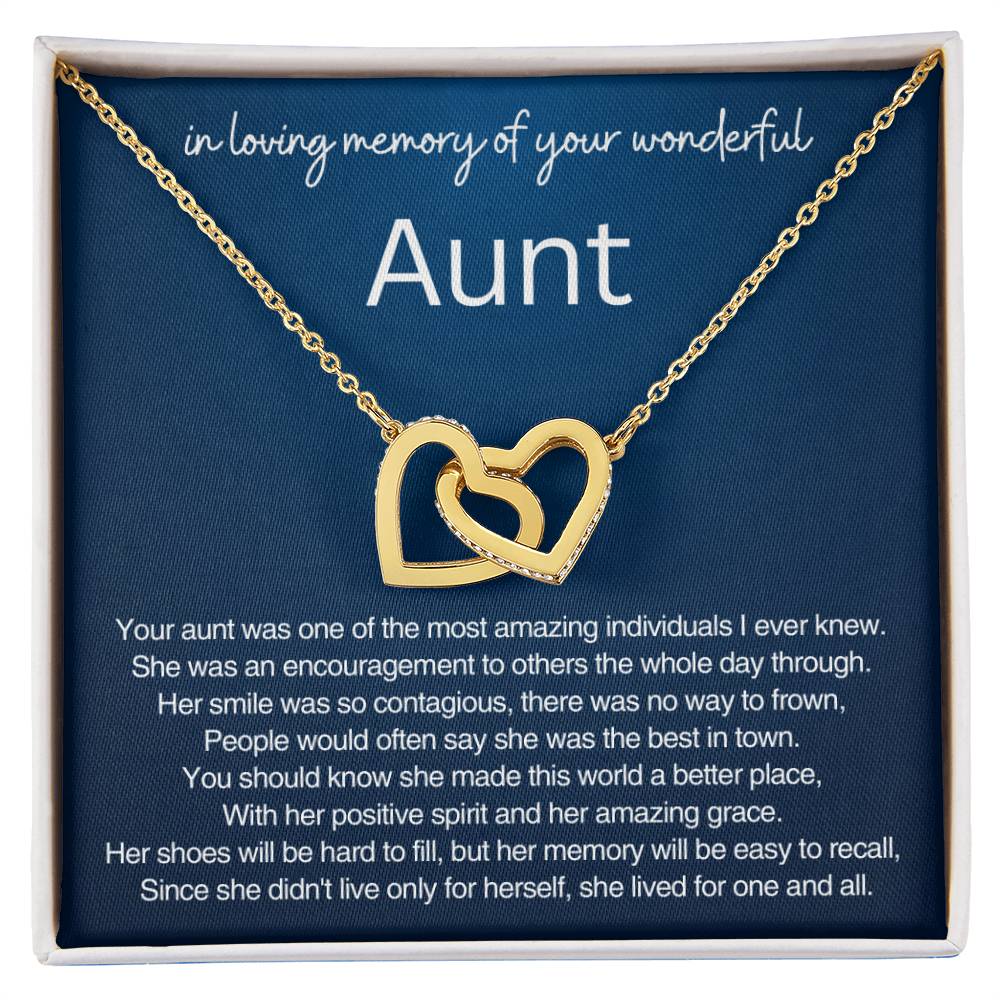 Remembrance Gift - In loving memory of you wonderful Aunt - Interlocking Hearts Necklace