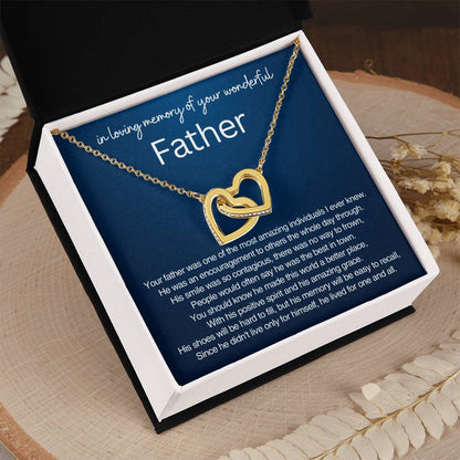 Remembrance Gift - In loving memory of you wonderful father - Interlocking Hearts Necklace