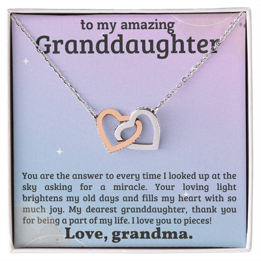To My Amazing Granddaughter - Gift from Grandma - Your loving light brightens my old days