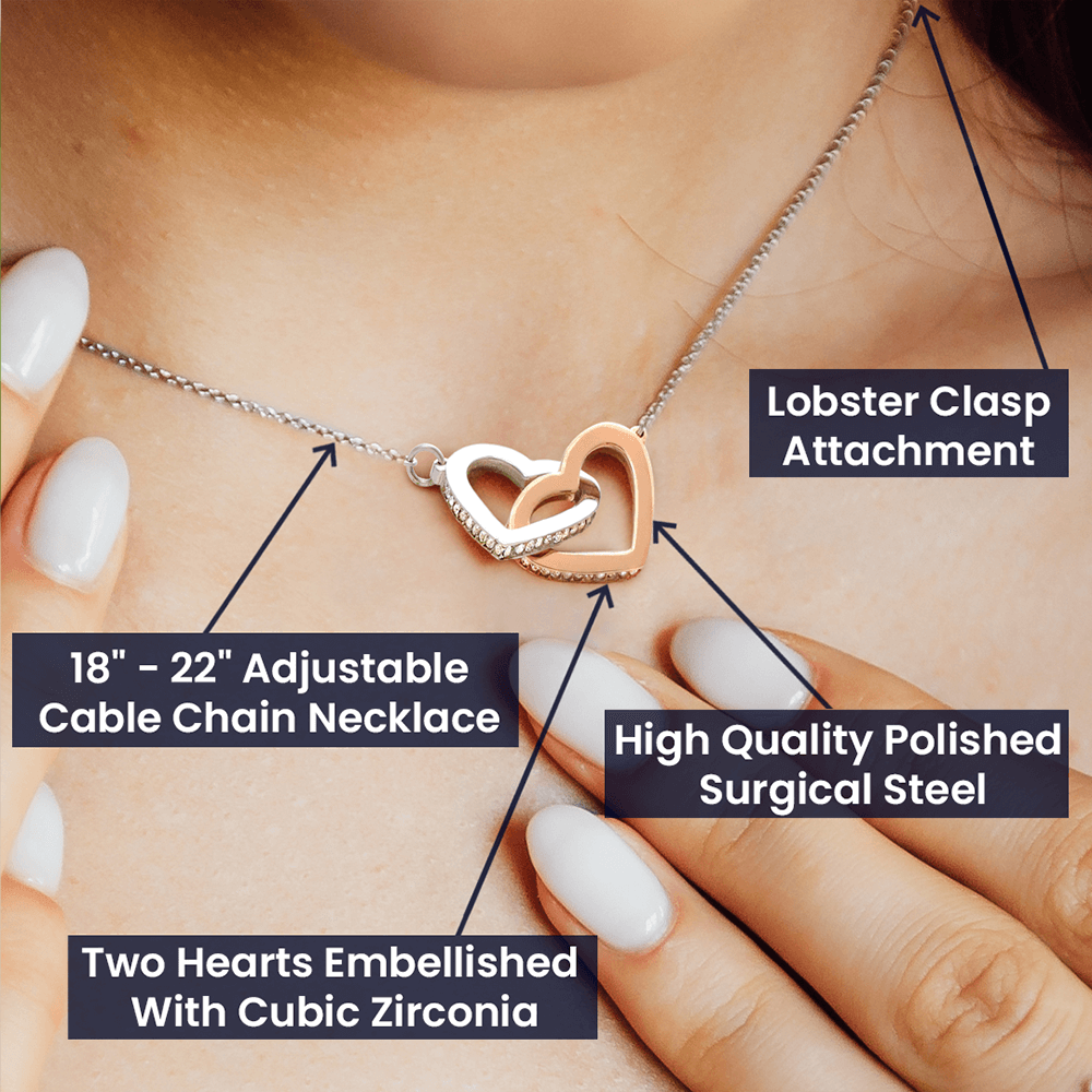 Gift for Cat Mom - Interlocking Hearts Necklace - Purrrrfect in every way