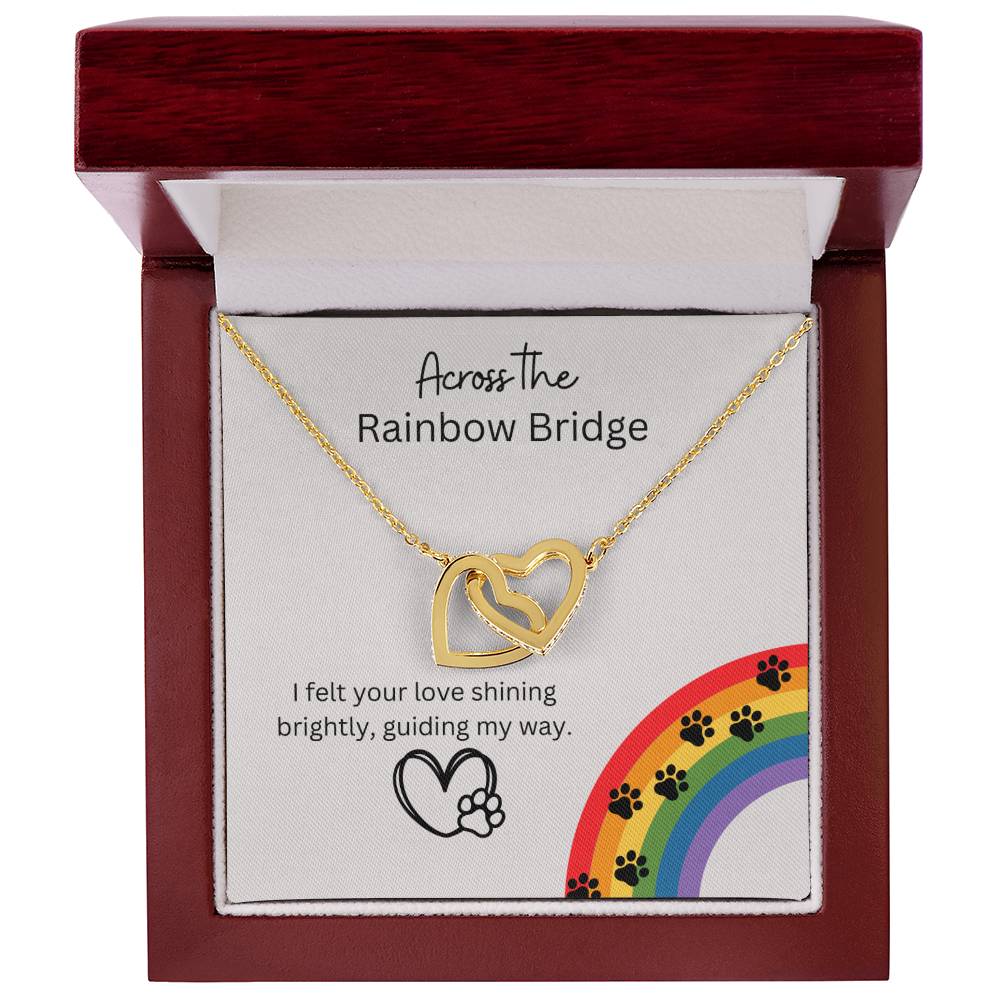 Remembrance Gift - Across the rainbow bridge - Interlocking Hearts Necklace