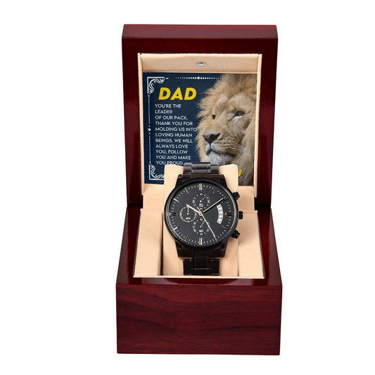 Gift for Dad from Son,Daughter - We Love You! - Black Chronograph Watch