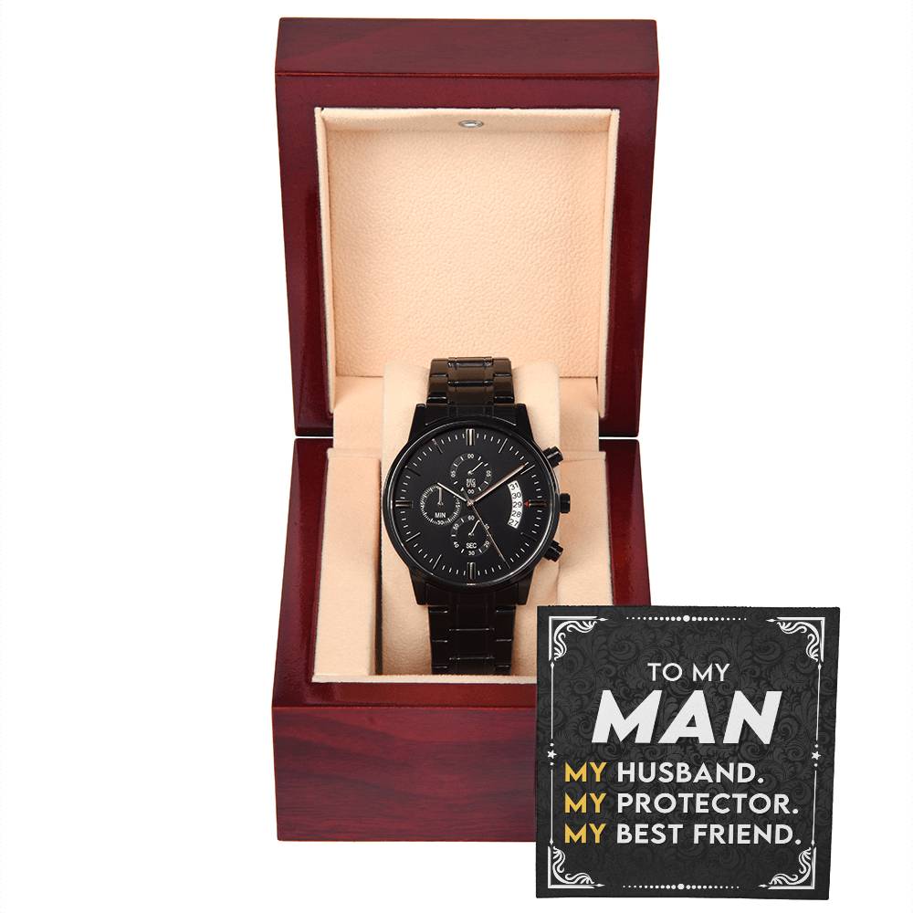 To My Husband - What Love Really Is - Black Chronograph Watch store | Gift from Wife, Anniversary Gift, Gift for Father's Day, Boyfriend