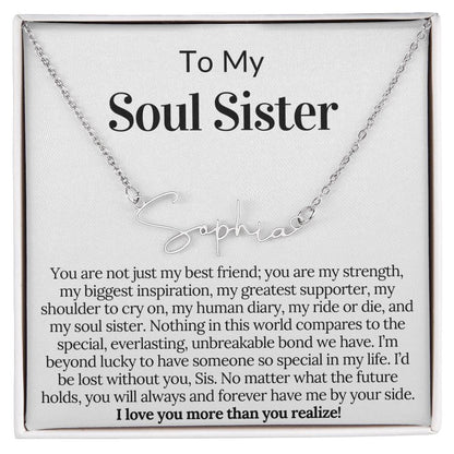 Personalized Gift for Soul Sister -  Customizable Name Necklace Gift for Best Friend,BFF,Sister