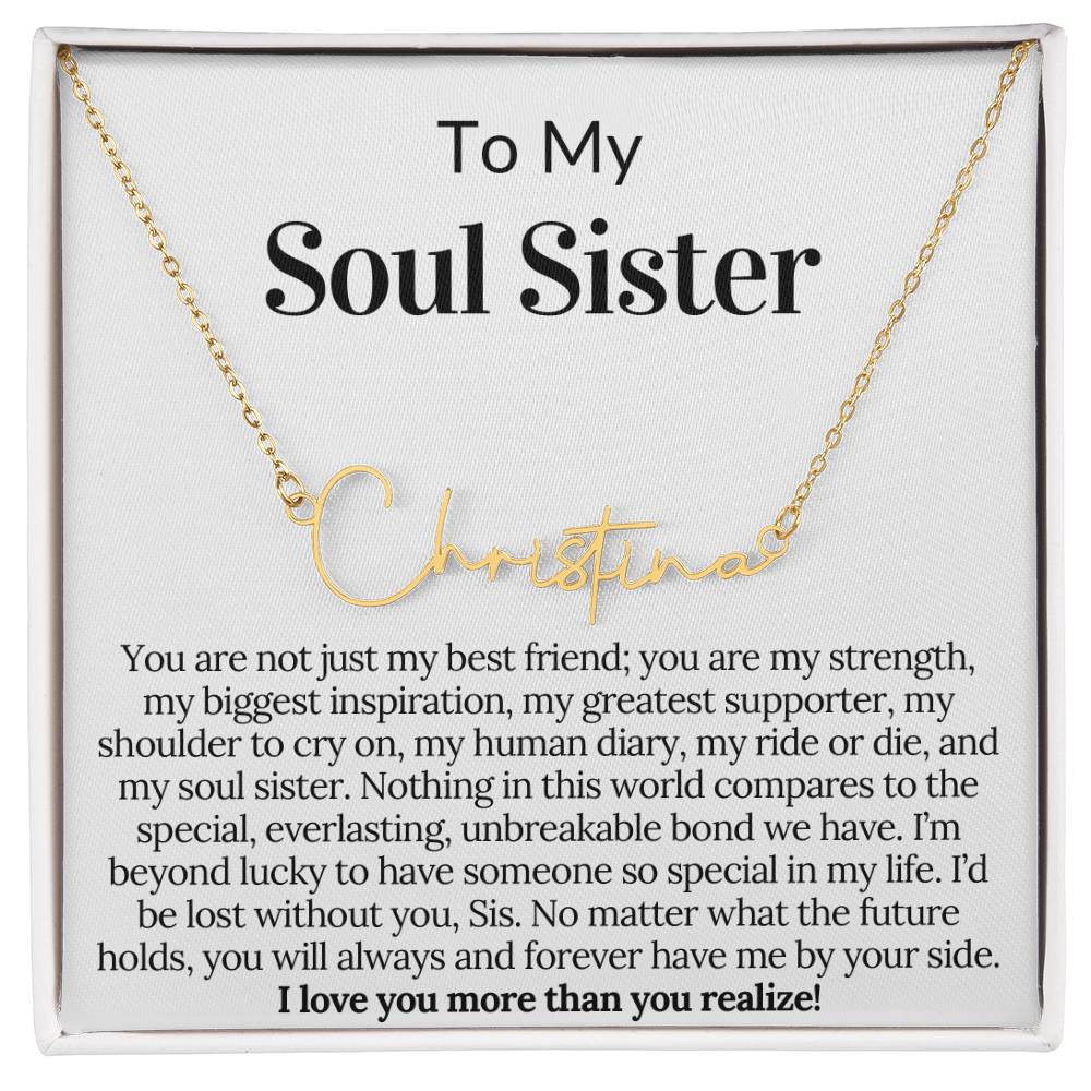 Personalized Gift for Soul Sister -  Customizable Name Necklace Gift for Best Friend,BFF,Sister