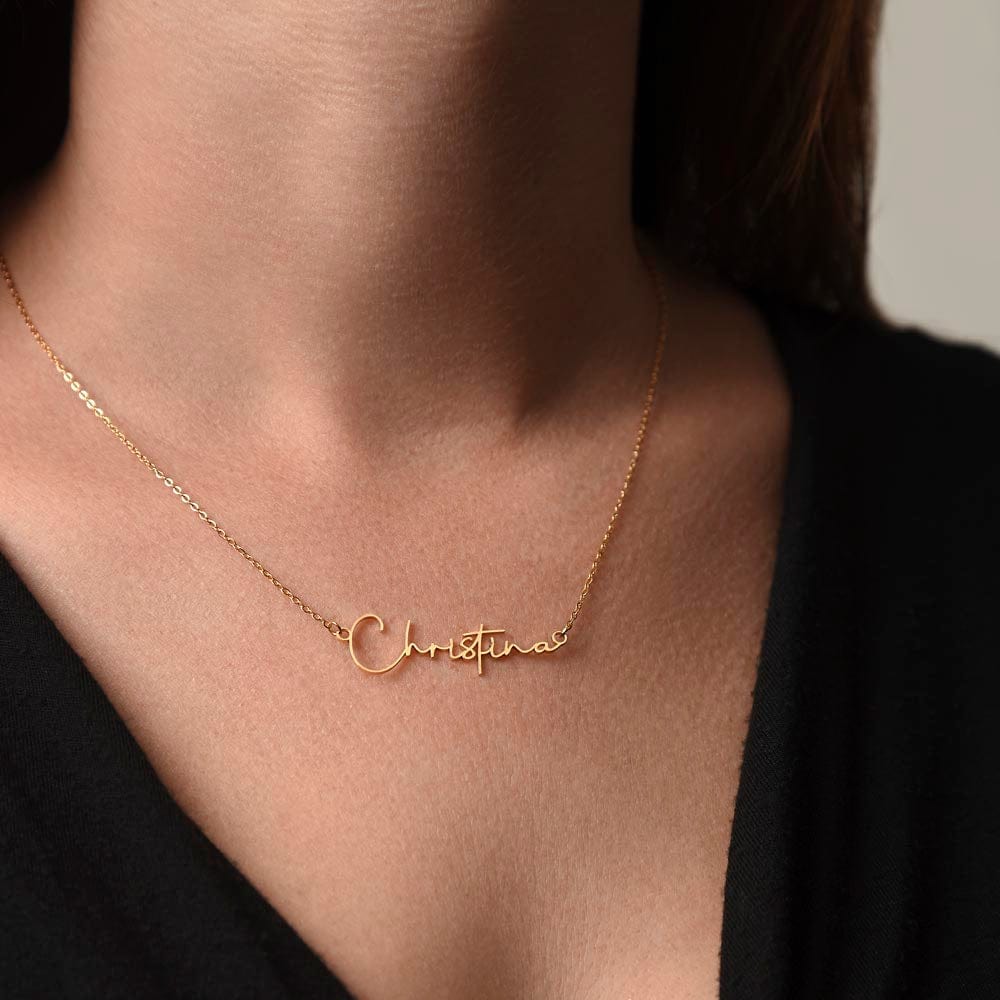 Personalized  Pinning Ceremony Gift for Her - Customizable Signature Style Name Necklace