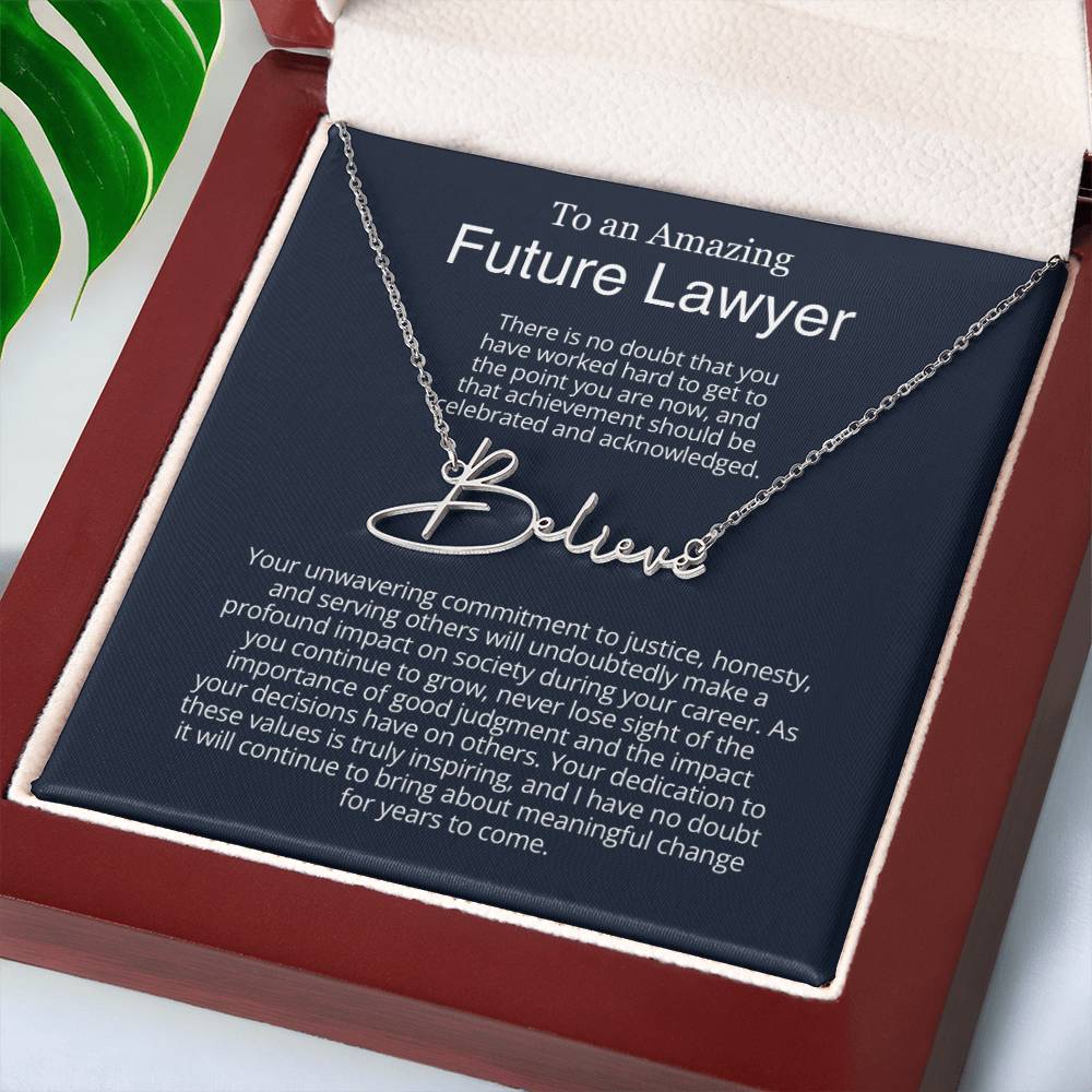 Personalized Gift for Future Lawyer - Customizable Signature Style Name Necklace for Her