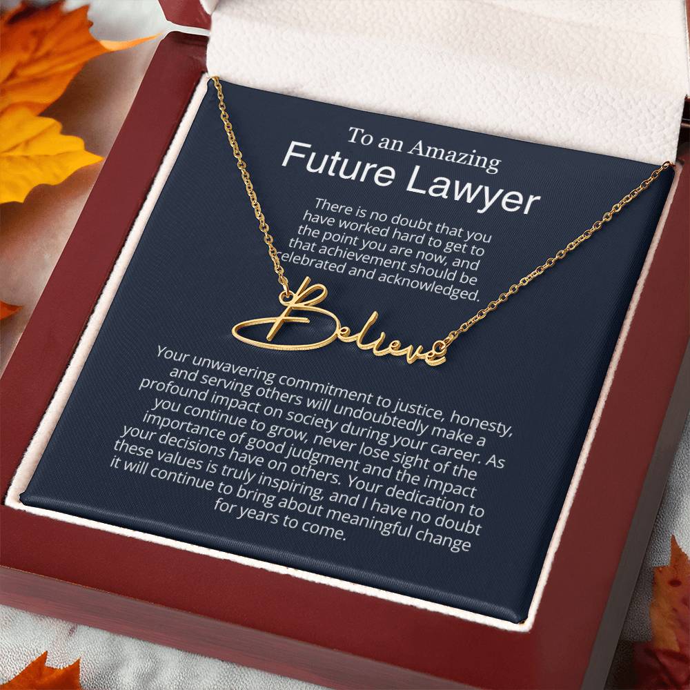 Personalized Gift for Future Lawyer - Customizable Signature Style Name Necklace for Her