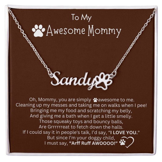 Personalized Gift for Dog Mom -  Customizable Paw Print Necklace - Gift from the Dog - Custom Gifts for Dog Owners, Dog Lovers, Fur Mama