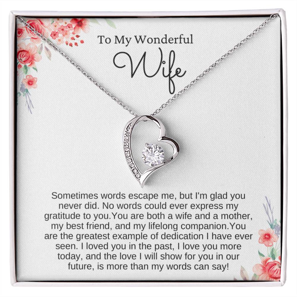 Romantic Gift for Wife - Sometimes words escape me, but I am glad you never did