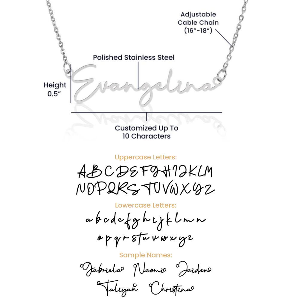 Personalized Gift for Badass Daughter- Customizable Signature Style Name Necklace